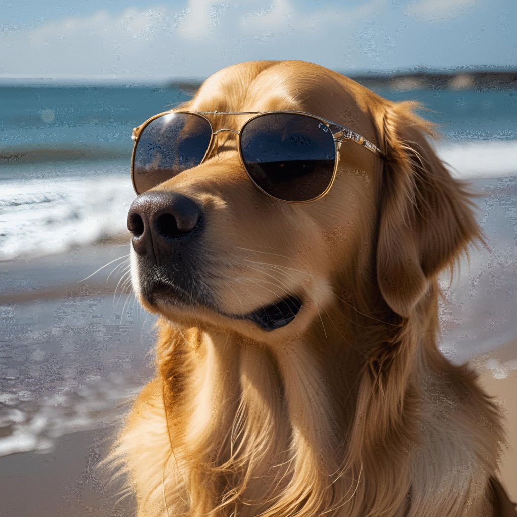 “A golden retriever wearing sunglasses on a beach”Free AI Image Generator Tools